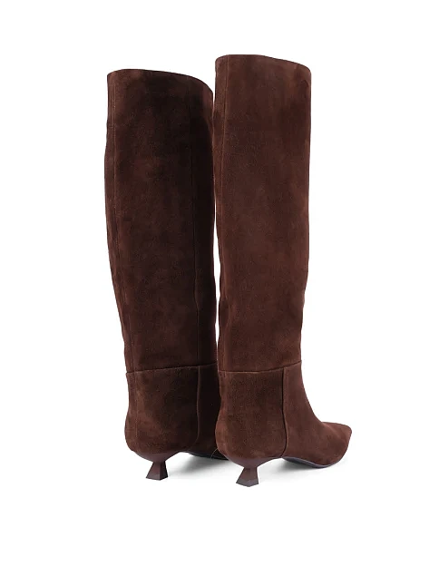 Женские сапоги MIRATON велюровые коричневые - фото 4 - Miraton