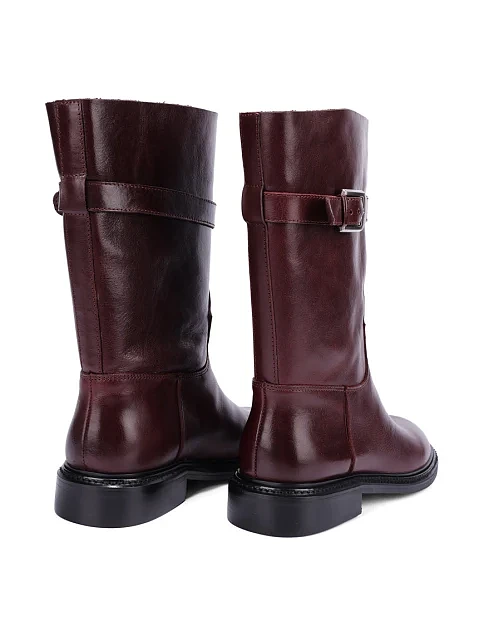 Женские ботинки MIRATON кожаные бордовые - фото 4 - Miraton