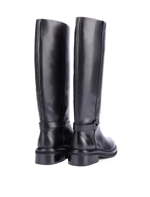 Женские сапоги кожаные черные - фото 3 - Miraton