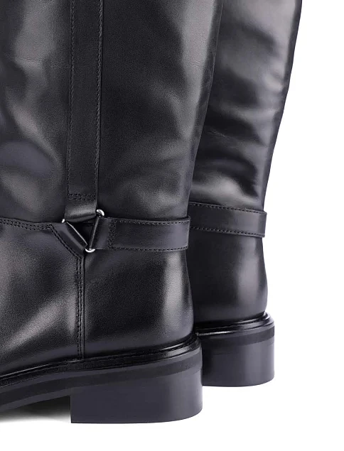 Женские сапоги кожаные черные - фото 4 - Miraton