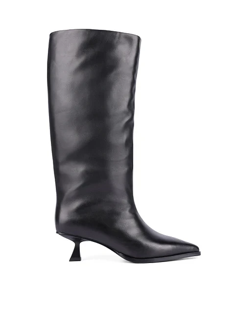 Жіночі чоботи MIRATON шкіряні чорні - фото 1 - Miraton