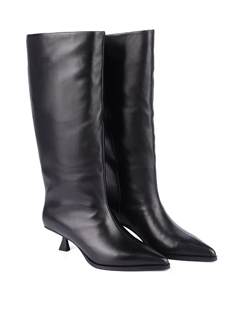 Жіночі чоботи MIRATON шкіряні чорні - фото 3 - Miraton