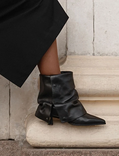 Женские ботинки MIRATON кожаные черные - фото 7 - Miraton