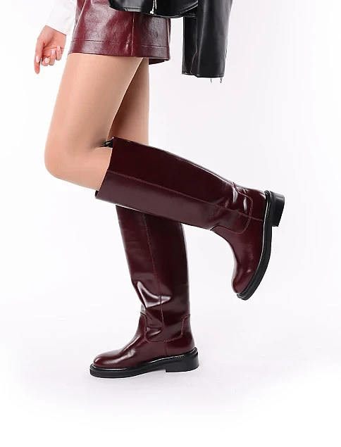 Женские сапоги MIRATON бордовые - фото 1 - Miraton