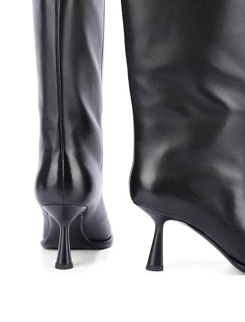 Жіночі чоботи шкіряні чорні - фото 2 - Miraton