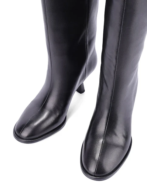 Жіночі чоботи шкіряні чорні - фото 5 - Miraton