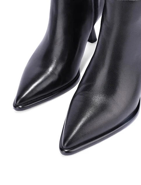 Женские сапоги кожаные черные - фото 6 - Miraton
