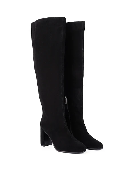 Женские ботфорты Attizzare велюровые черные - фото 3 - Miraton