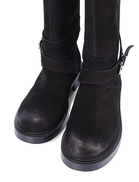 Женские ботинки MIRATON из нубука черные - фото 5 - Miraton