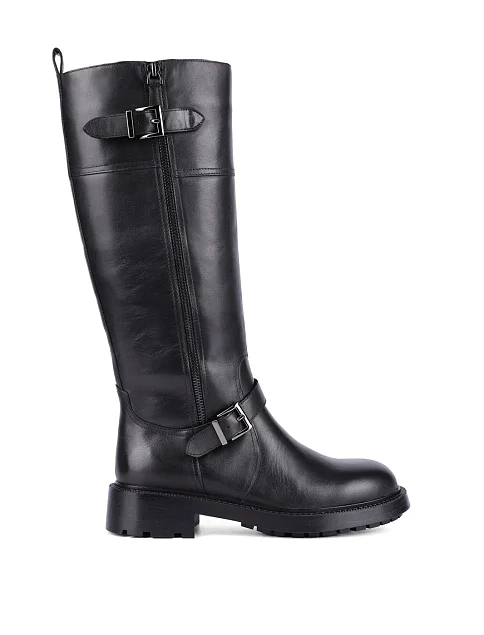 Женские сапоги MIRATON кожаные черные - фото 1 - Miraton