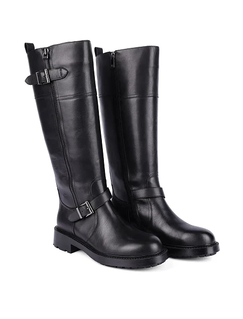 Женские сапоги MIRATON кожаные черные - фото 3 - Miraton