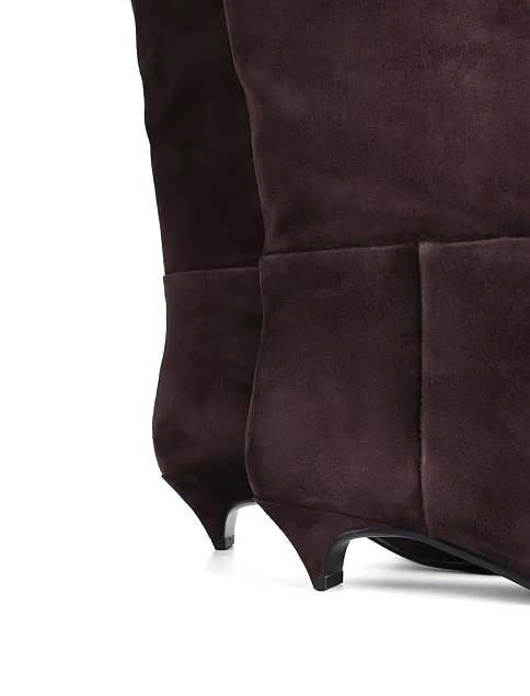 Женские сапоги MIRATON велюровые коричневые - фото 3 - Miraton