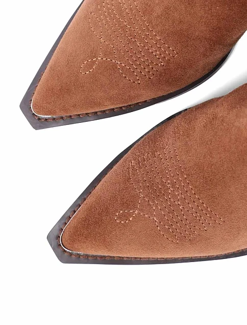 Женские ботинки MIRATON велюровые коричневые - фото 5 - Miraton