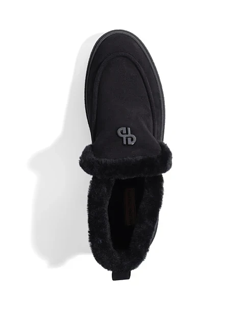 Женские ботинки лоферы Helena Soretti замшевые черные - фото 2 - Miraton