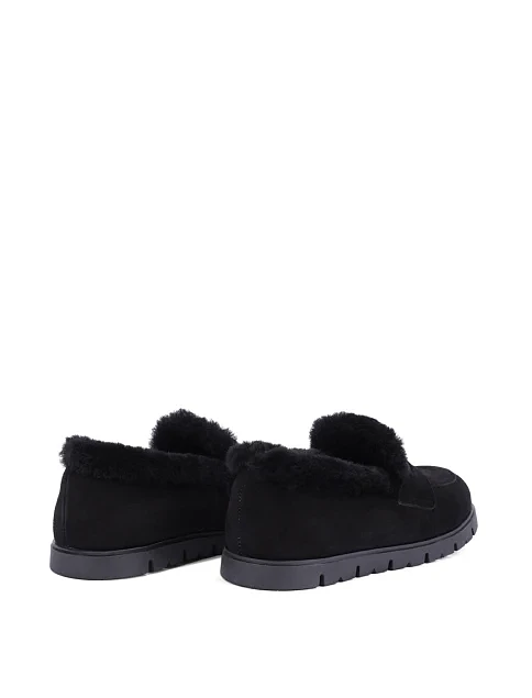 Женские туфли лоферы замшевые черные - фото 4 - Miraton