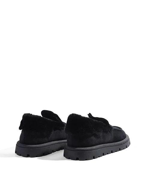 Женские туфли лоферы Helena Soretti замшевые черные - фото 4 - Miraton