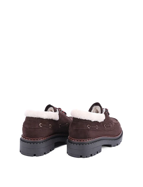 Женские туфли замшевые коричневые - фото 4 - Miraton