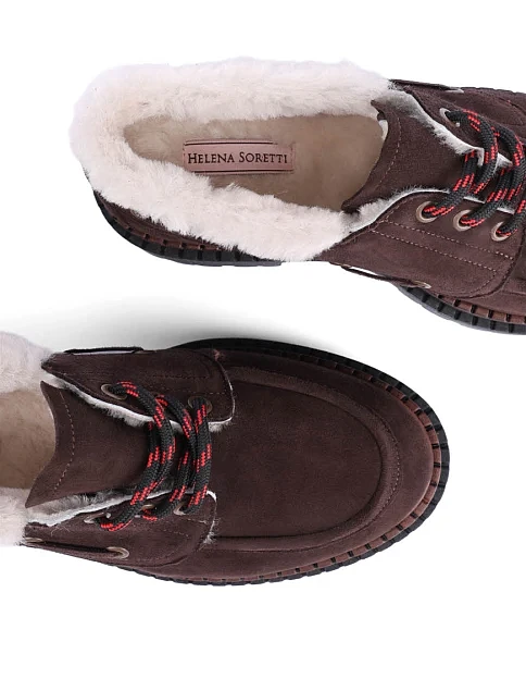 Женские туфли замшевые коричневые - фото 5 - Miraton