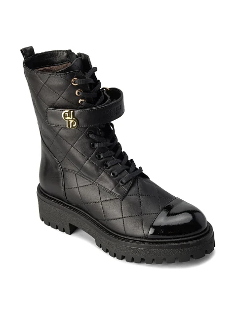 Женские ботинки кожаные черные - фото 3 - Miraton