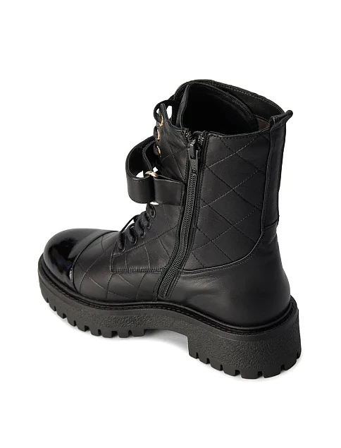 Женские ботинки кожаные черные - фото 4 - Miraton