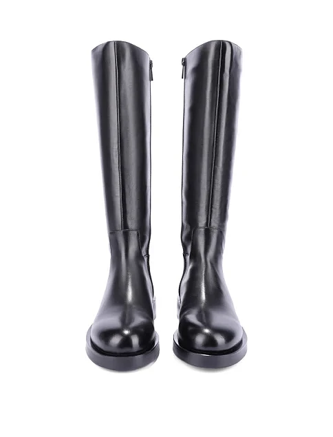 Жіночі чоботи з масляної шкіри чорні - фото 2 - Miraton