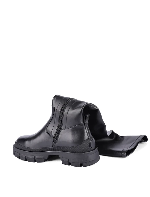 Женские ботфорты MIRATON кожаные черные - фото 2 - Miraton