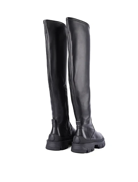 Женские ботфорты MIRATON кожаные черные - фото 4 - Miraton