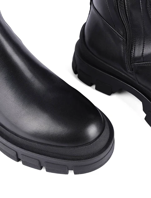 Женские ботфорты MIRATON кожаные черные - фото 5 - Miraton