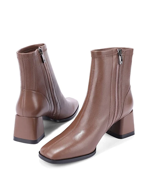 Женские ботинки MIRATON кожаные бежевые - фото 5 - Miraton