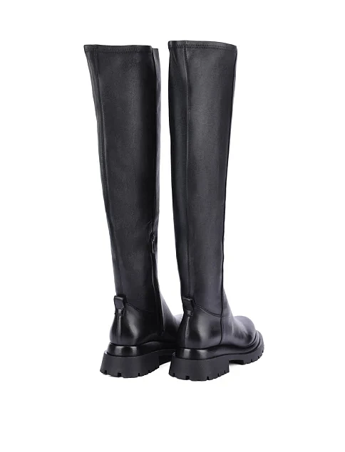 Женские ботфорты кожаные черные - фото 4 - Miraton