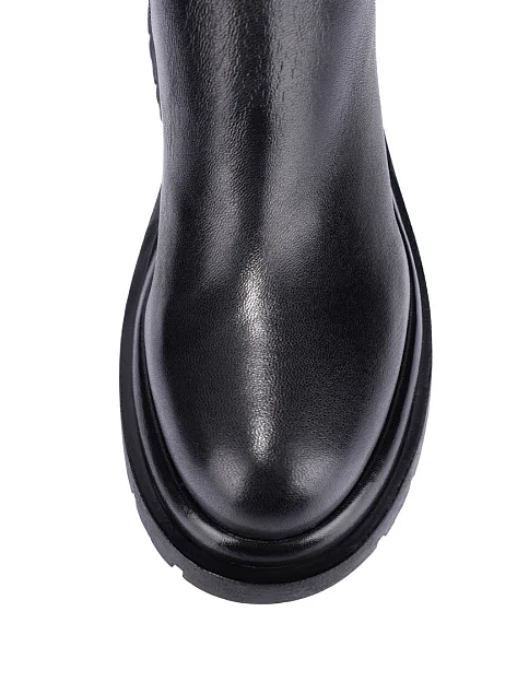 Женские ботфорты кожаные черные - фото 5 - Miraton