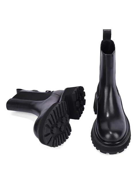 Жіночі черевики челсі MIRATON шкіряні чорні - фото 2 - Miraton