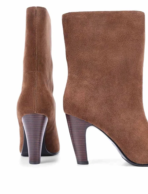 Женские ботинки MIRATON велюровые коричневые - фото 5 - Miraton