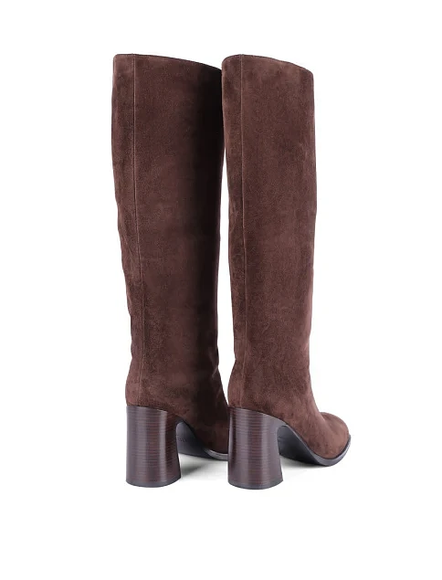 Женские сапоги Attizzare велюровые коричневые - фото 4 - Miraton