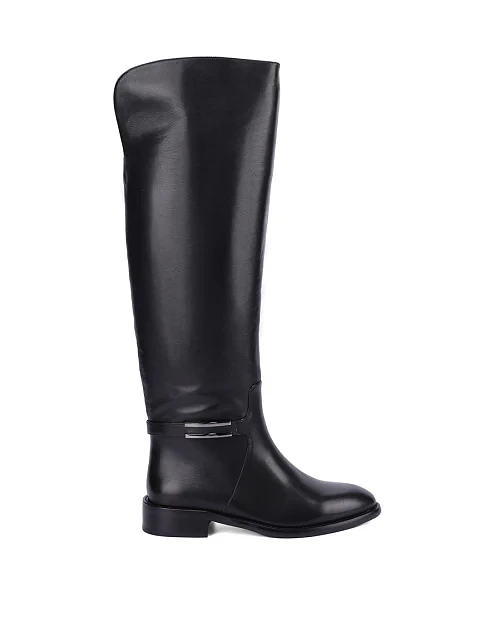 Женские ботфорты MIRATON кожаные черные - фото 1 - Miraton