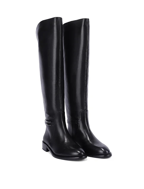 Женские ботфорты MIRATON кожаные черные - фото 3 - Miraton