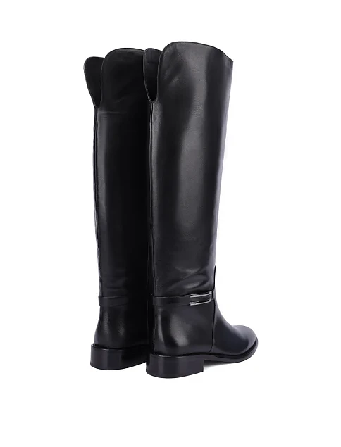 Женские ботфорты MIRATON кожаные черные - фото 4 - Miraton