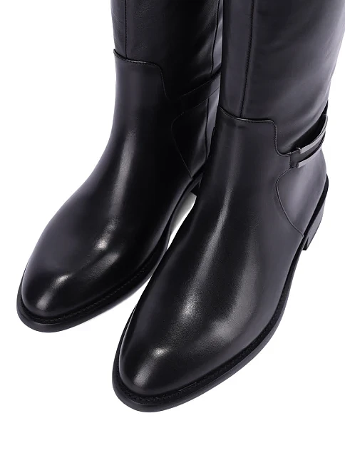 Женские ботфорты MIRATON кожаные черные - фото 5 - Miraton