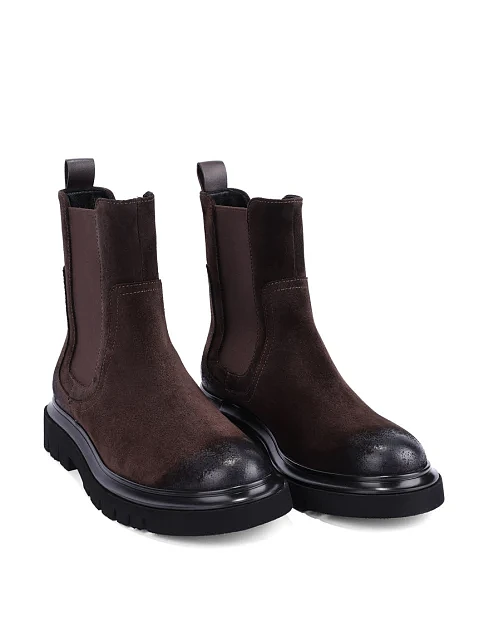 Женские ботинки челси Attizzare велюровые коричневые - фото 3 - Miraton