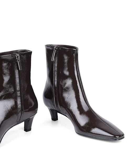 Женские ботинки BIANCA DI лаковые коричневые - фото 2 - Miraton