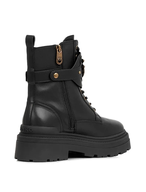 Женские ботинки Pinko кожаные черные - фото 4 - Miraton