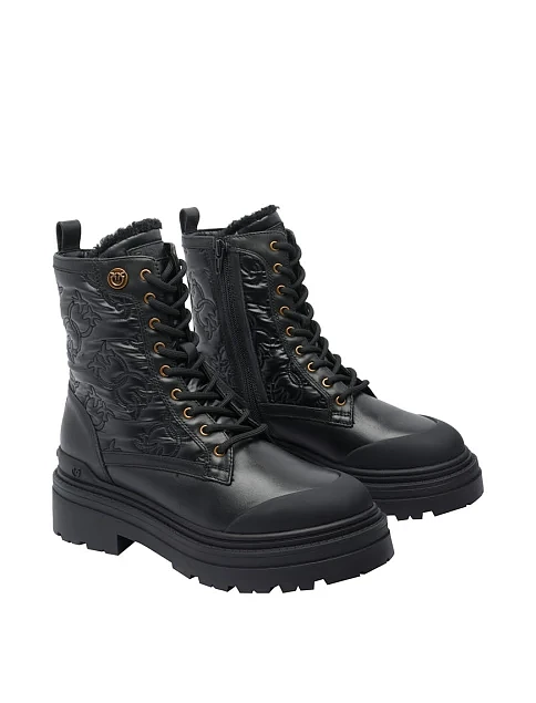 Женские ботинки Pinko кожаные черные - фото 2 - Miraton