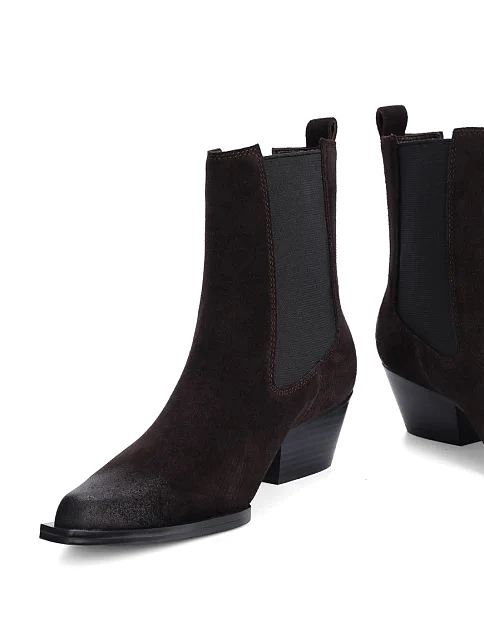 Жіночі черевики челсі MIRATON велюрові коричневі - фото 2 - Miraton