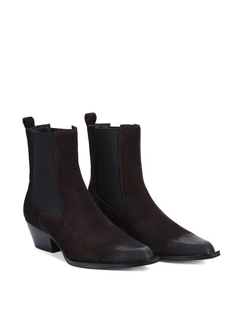 Жіночі черевики челсі MIRATON велюрові коричневі - фото 3 - Miraton