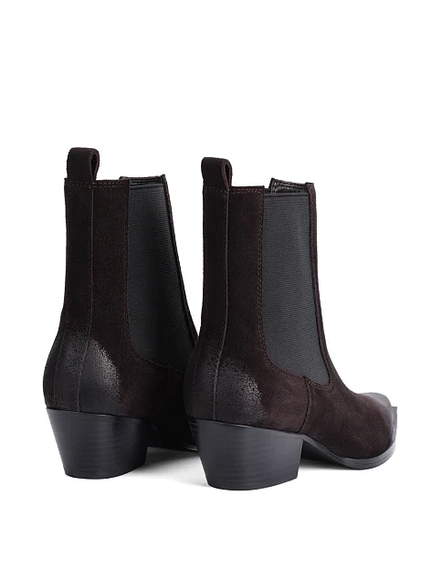 Жіночі черевики челсі MIRATON велюрові коричневі - фото 4 - Miraton