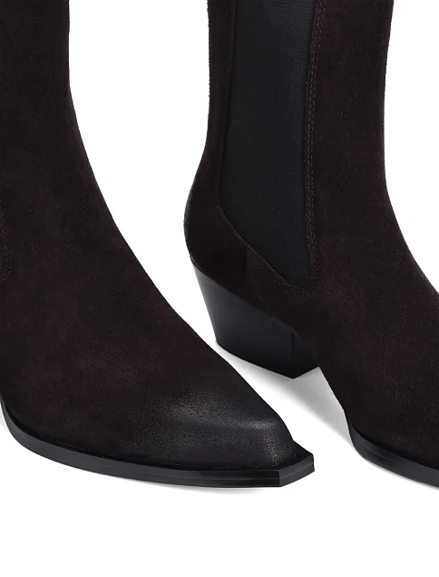 Жіночі черевики челсі MIRATON велюрові коричневі - фото 5 - Miraton