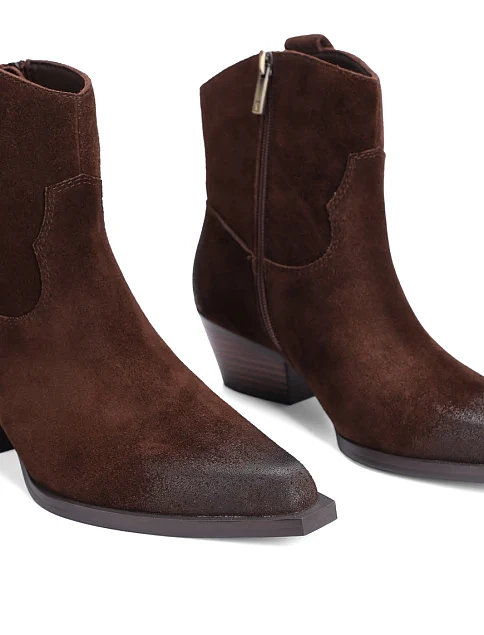 Женские ботинки MIRATON велюровые коричневые - фото 5 - Miraton