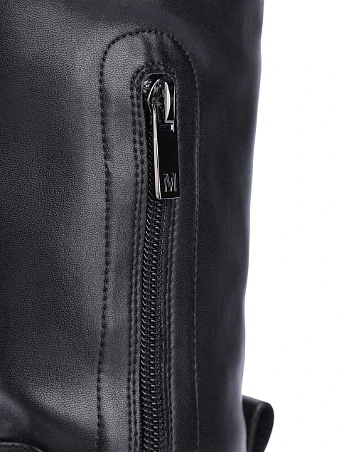 Женские ботфорты кожаные черные - фото 2 - Miraton