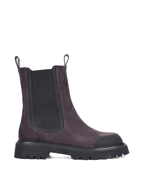 Жіночі черевики челсі MIRATON велюрові сірі - фото 1 - Miraton