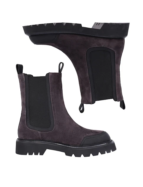 Жіночі черевики челсі MIRATON велюрові сірі - фото 5 - Miraton